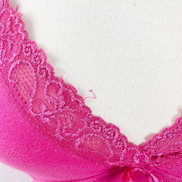 Hudson North πΈ Hot Pink Lace-Trim Nightgown | 100% Pima Cotton | Size Small - Picture 4 of 8